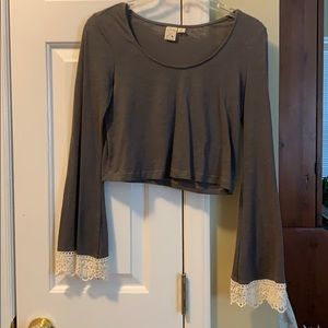 Long sleeved lace Crop Top